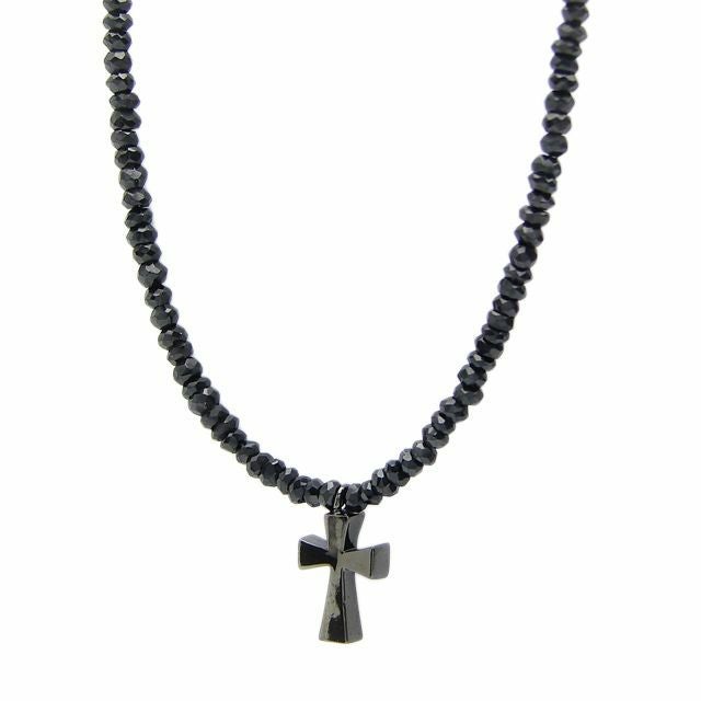 ヴェルヴェットラウンジ ブラックスピネルネックレス/クロス
