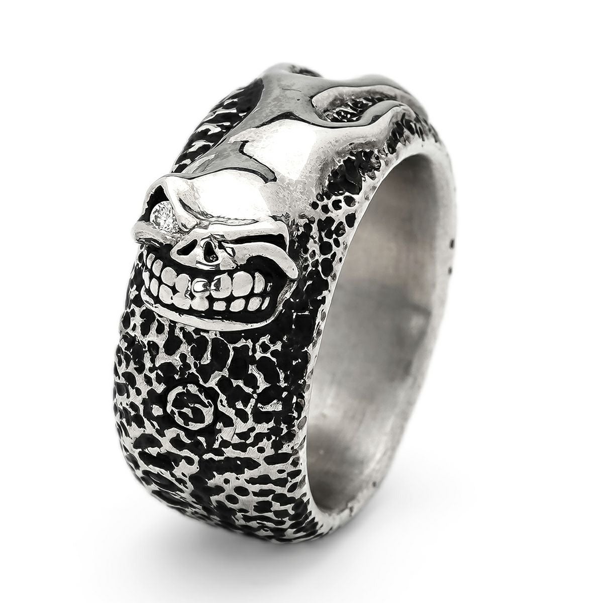 スターリンギア ニューフレイムスカルバンドリング w/ダイヤモンド