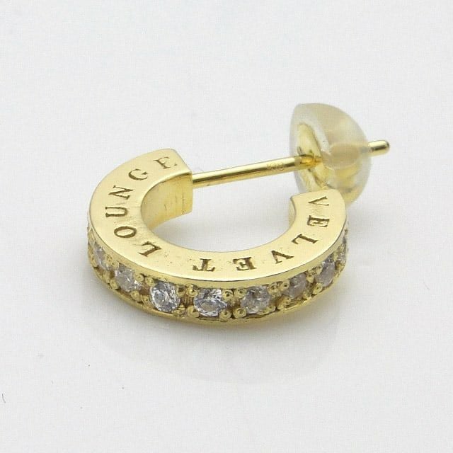 ヴェルヴェットラウンジ ストーンフープピアス/K18コーティング クリア