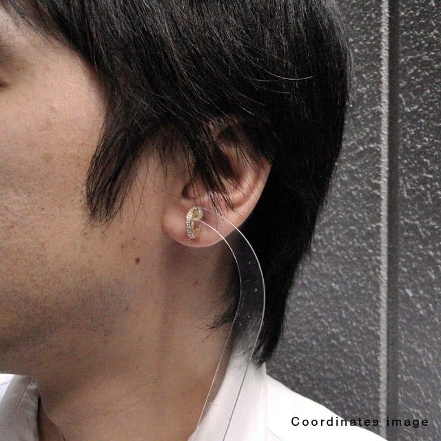 ヴェルヴェットラウンジ ストーンフープピアス/K18コーティング クリア