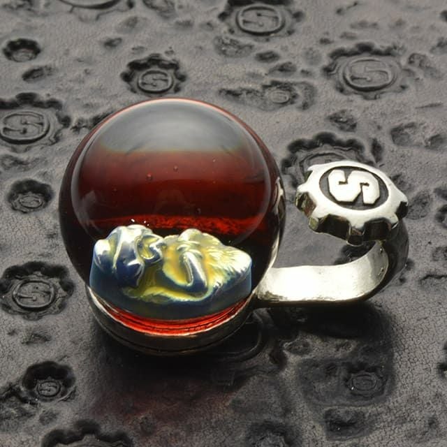 スターリンギア ニュー ミニ スカル マーブル ペンダント/プライメイト