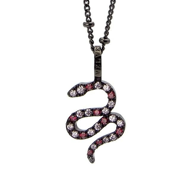 ヴェルヴェットラウンジ グッドラック スネーク ペンダント/ブラック