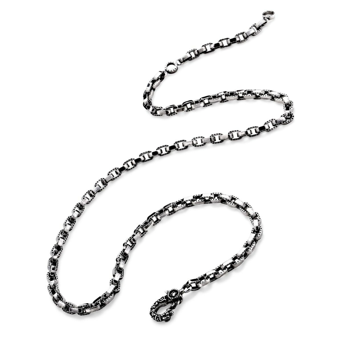 レザーズアンドトレジャーズ ハーフエングレイブリンクチェーン