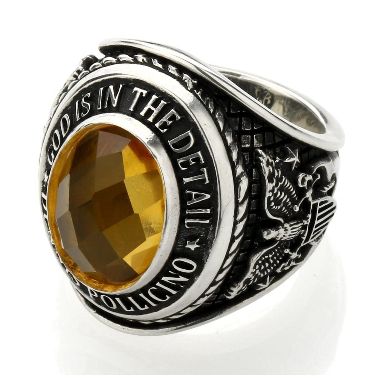 レザーズアンドトレジャーズ オーバルスクロールベゼルカレッジリング