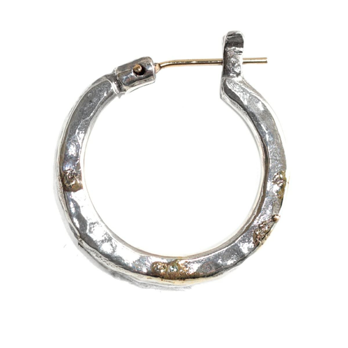 ビビファイ スリーサイズ ハンマード フープ ピアス K18goldpost/3mm