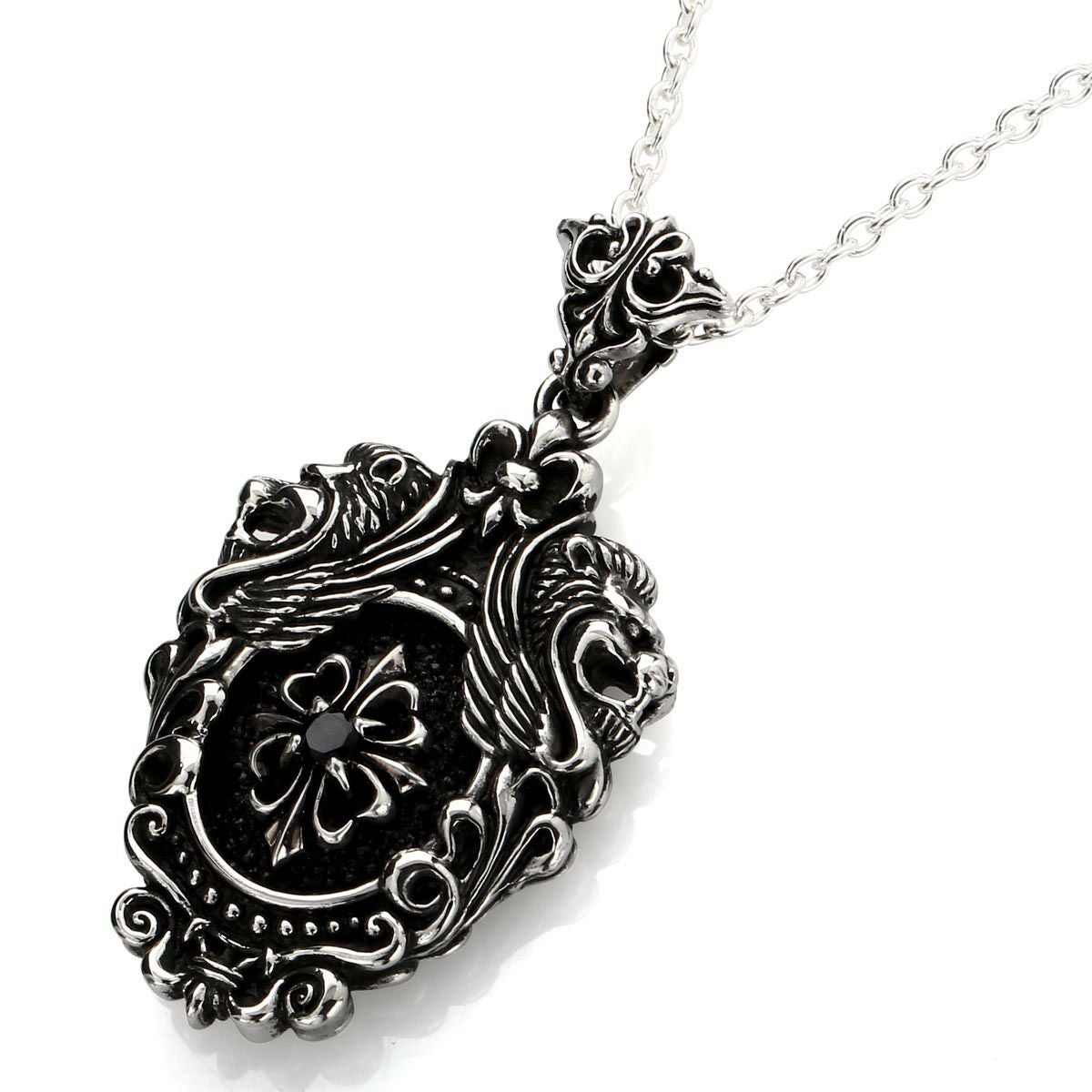 レザーズアンドトレジャーズ ダブルライオンクレストペンダントw