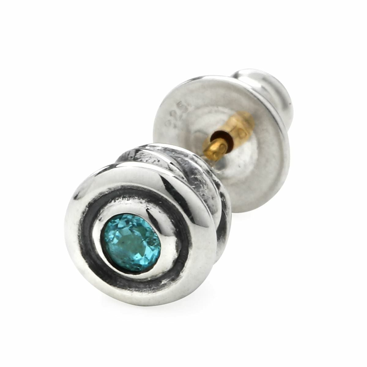 ロンワンズ カーブドスタッドイヤリング w/ パライバトルマリン