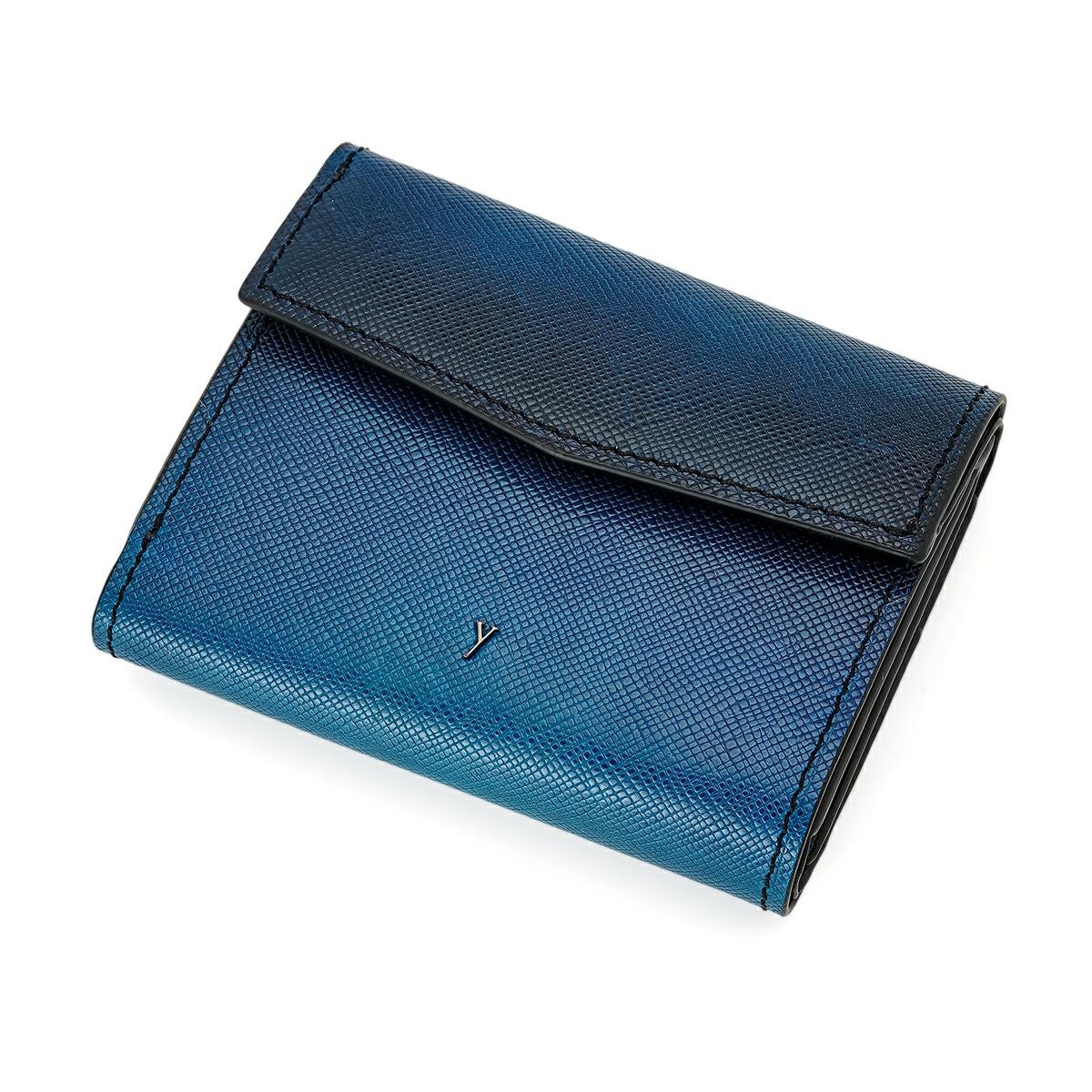 ユハク 財布 三つ折りコンパクトウォレット ブルー | ジュエリー