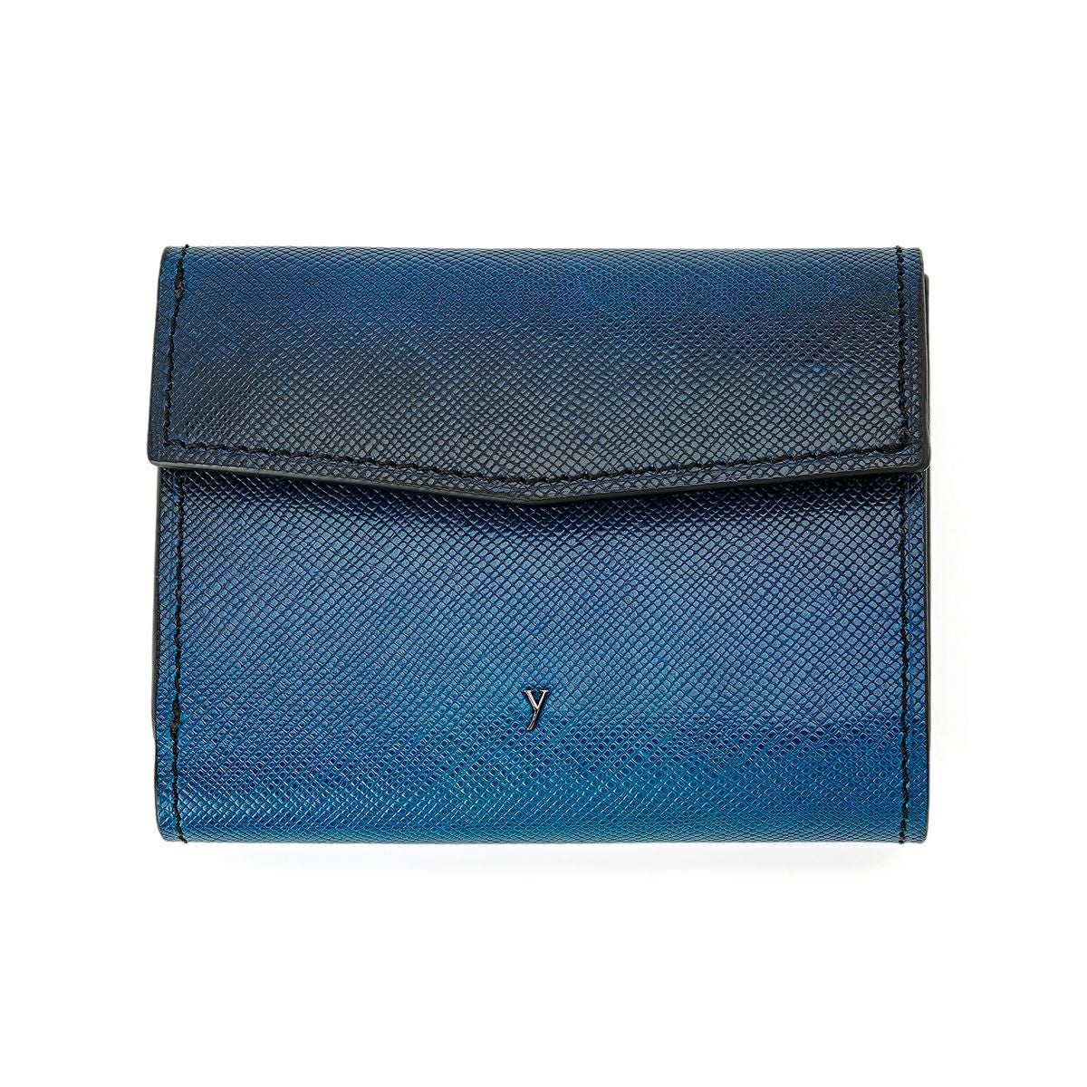 ユハク 財布 三つ折りコンパクトウォレット ブルー | ジュエリー