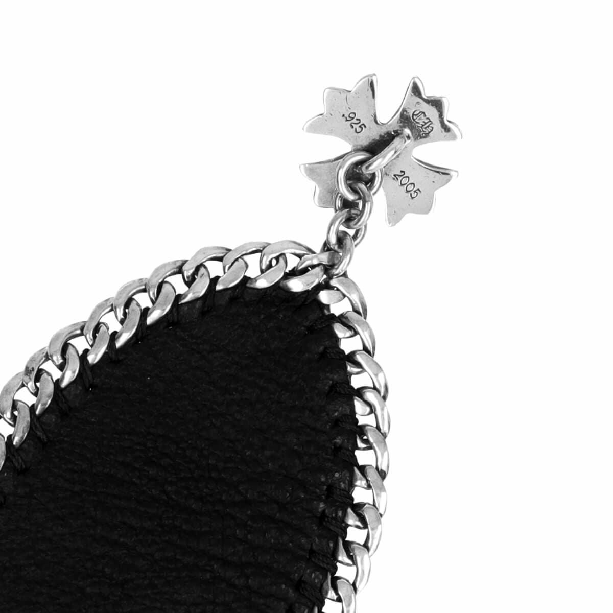 クロムハーツ チェーンレザーブレスレット w/CHプラスボタン