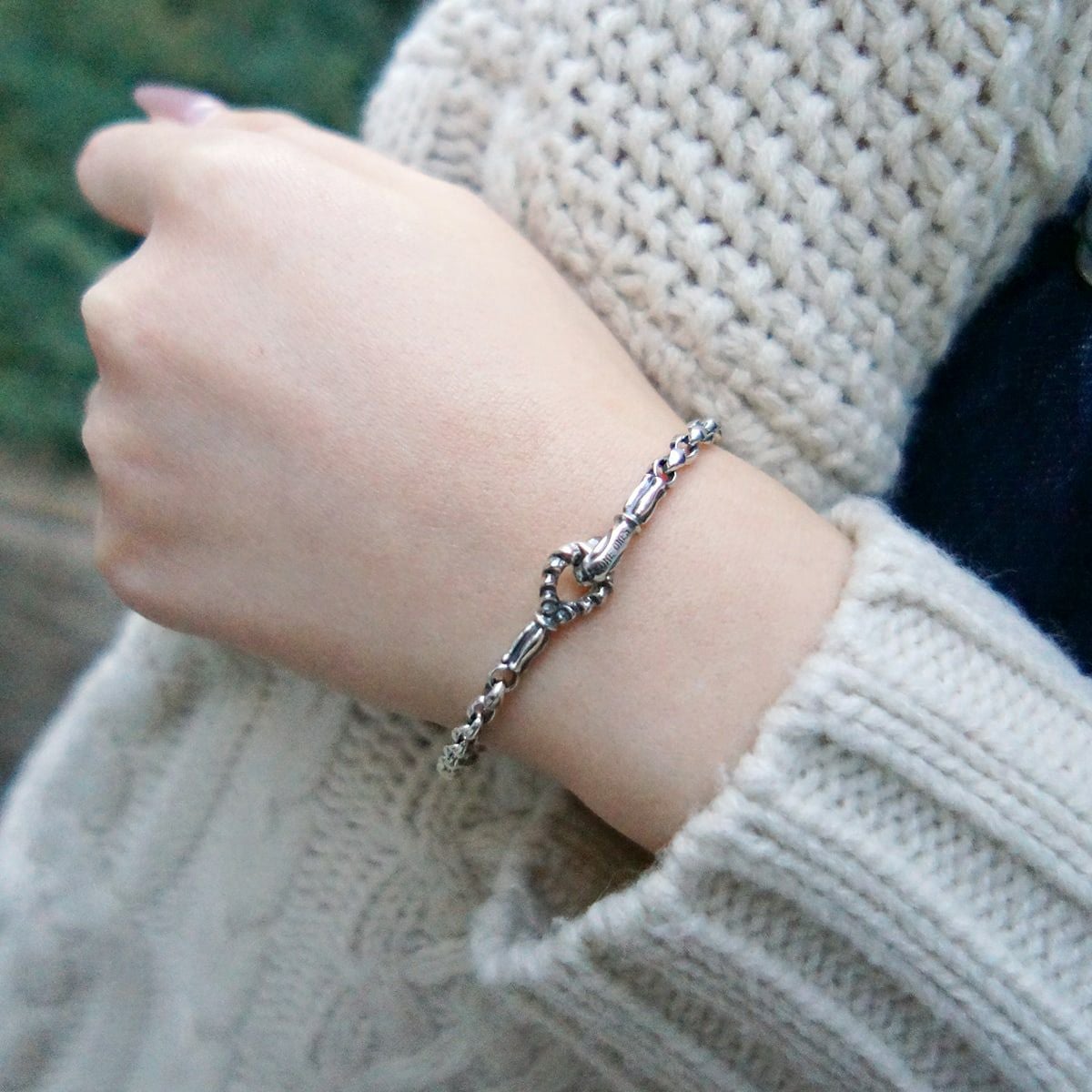 ロンワンズ MFフック ミニシルクチェーンブレスレットL（4.0mm