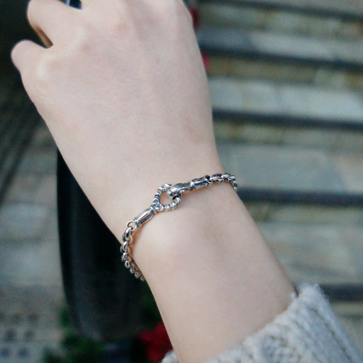 ロンワンズ MFフック ミニシルクチェーンブレスレットL（4.0mm