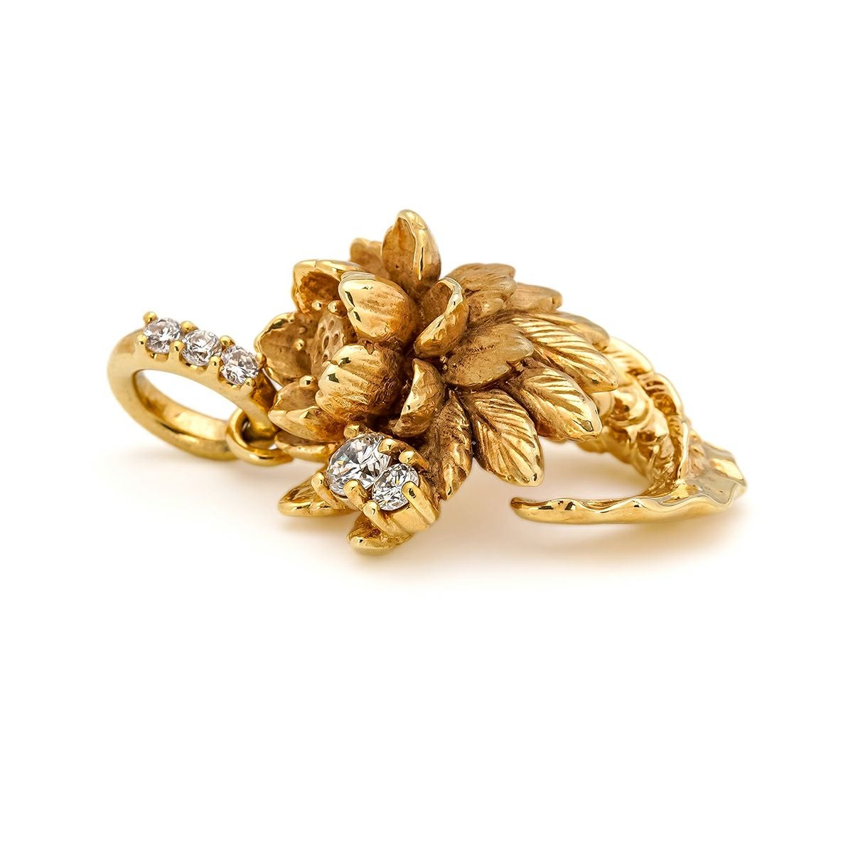 ブラッディマリー K18 ロータスヘッドペンダント w/ダイヤ（トップ