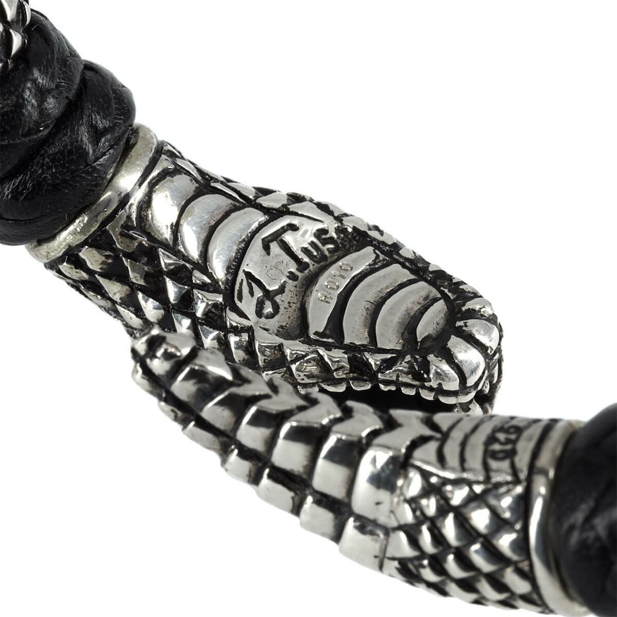 レザーズアンドトレジャーズ スモールスネークレザーバングル w/ルビー