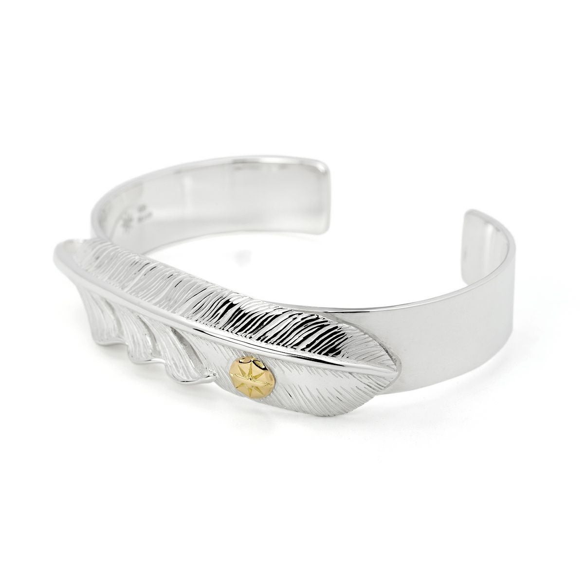 ゴッドサンズ 平打ち銀爪バングルK18メタル付き 12mm板 | ジュエリー