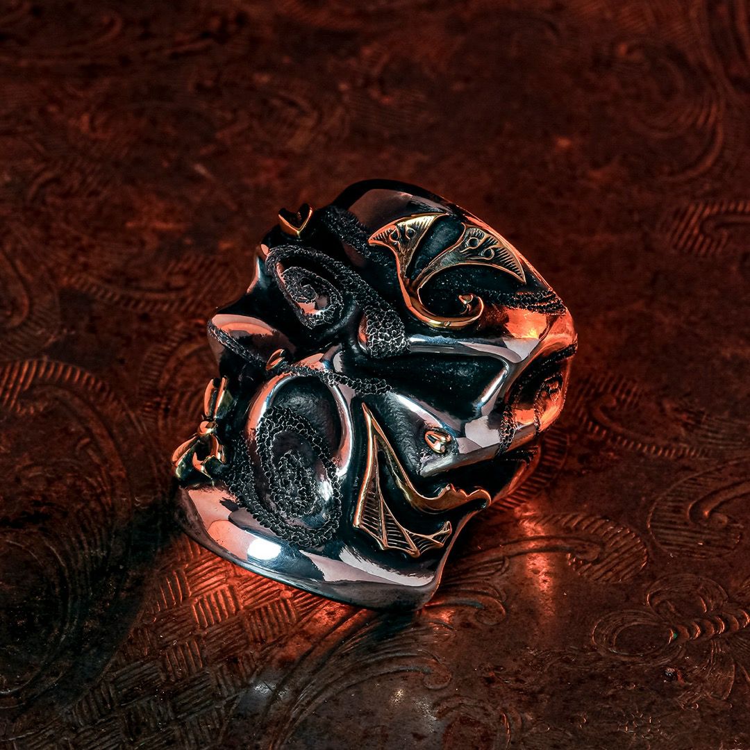 スターリンギア マイクロスカルギアフェイスペンダント w/18k S