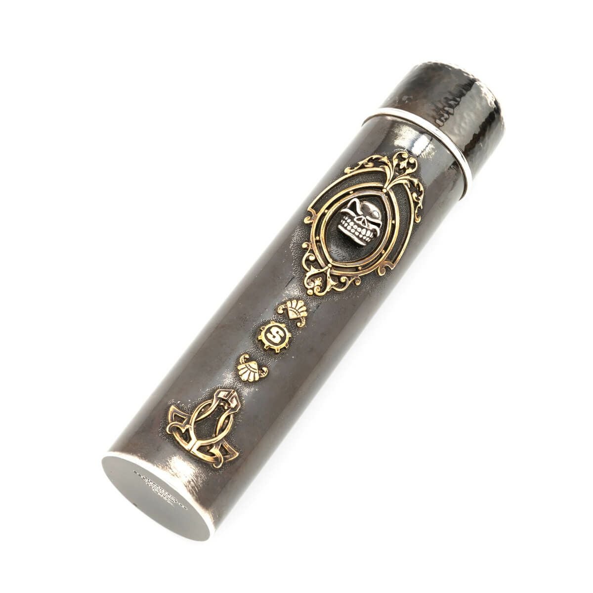 【其のニ】dunhill アンティークな小物、シガーチューブ スターリンギア 1909年製アンティークシルバーラウンドシガーチューブ
