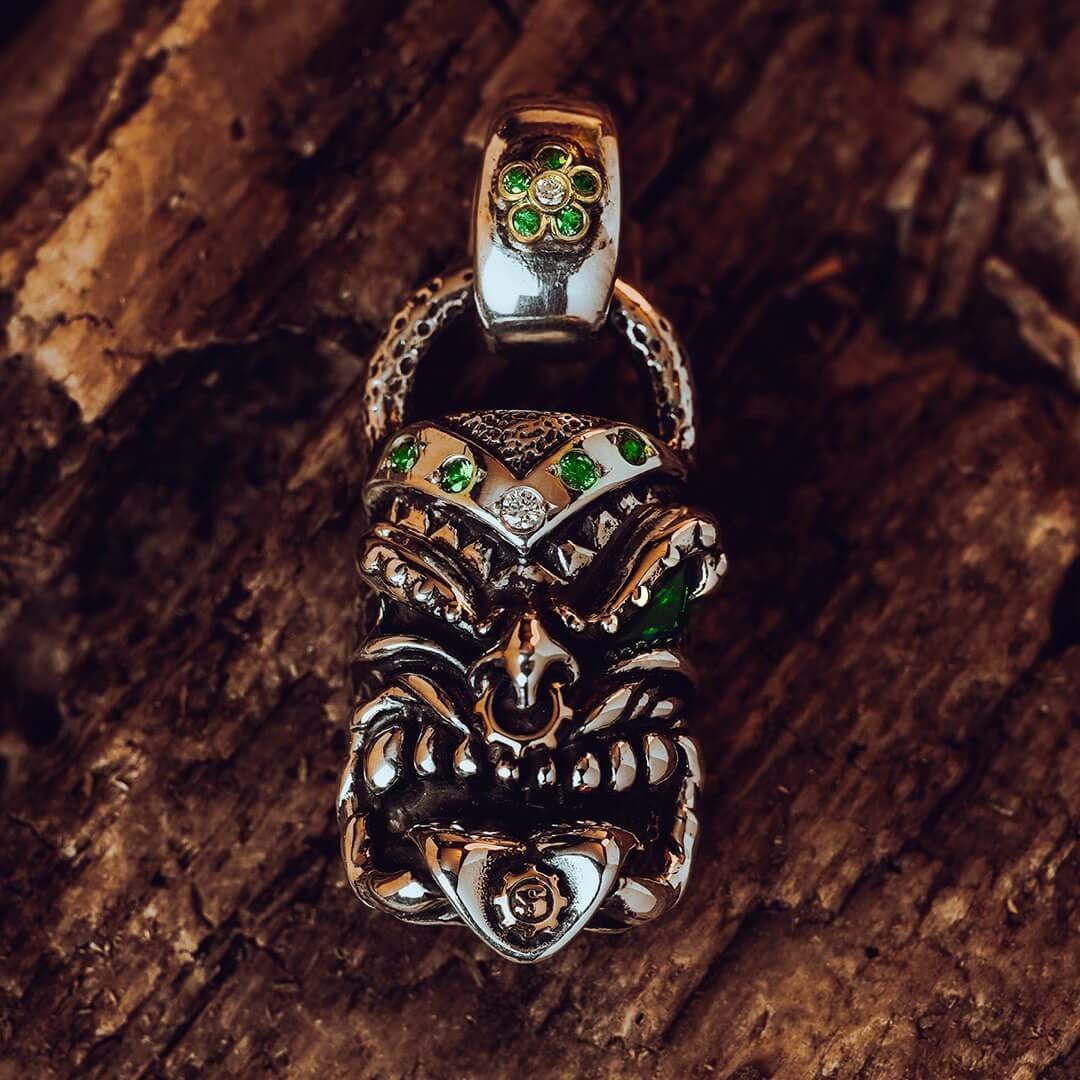 スターリンギア パンチャーニューマオリフェイスペンダント w/22k