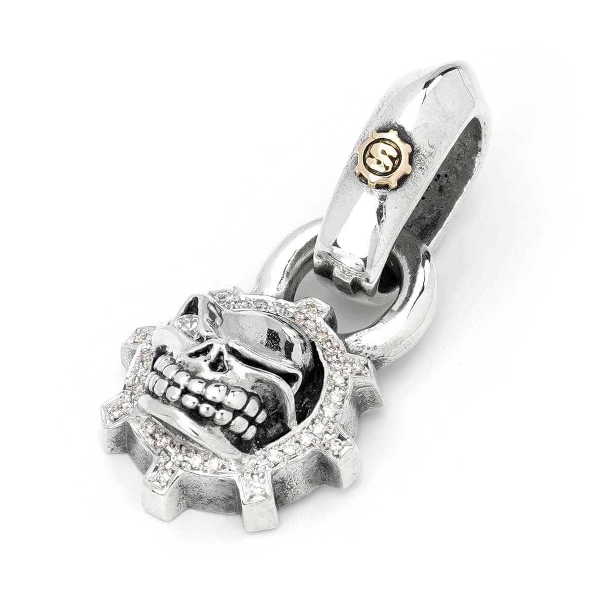 スターリンギア マイクロスカルギアフェイスペンダント w/18k S