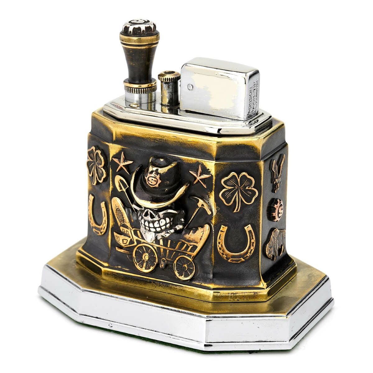 スターリンギア 1930年製アンティーク卓上ライターw/ワイルドウェスト