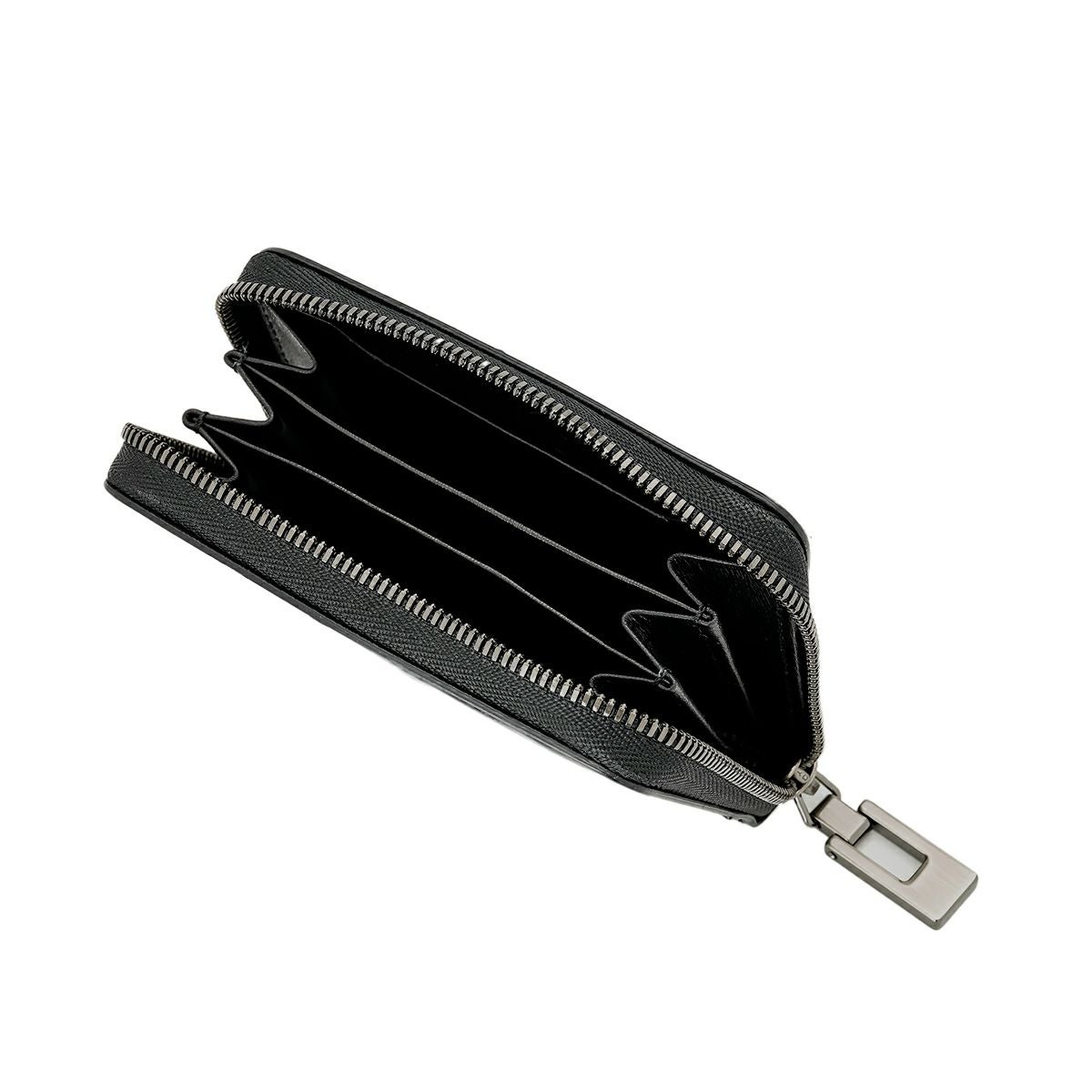 ユハク クロコダイルコンビ ラウンドファスナーマルチケース グレー