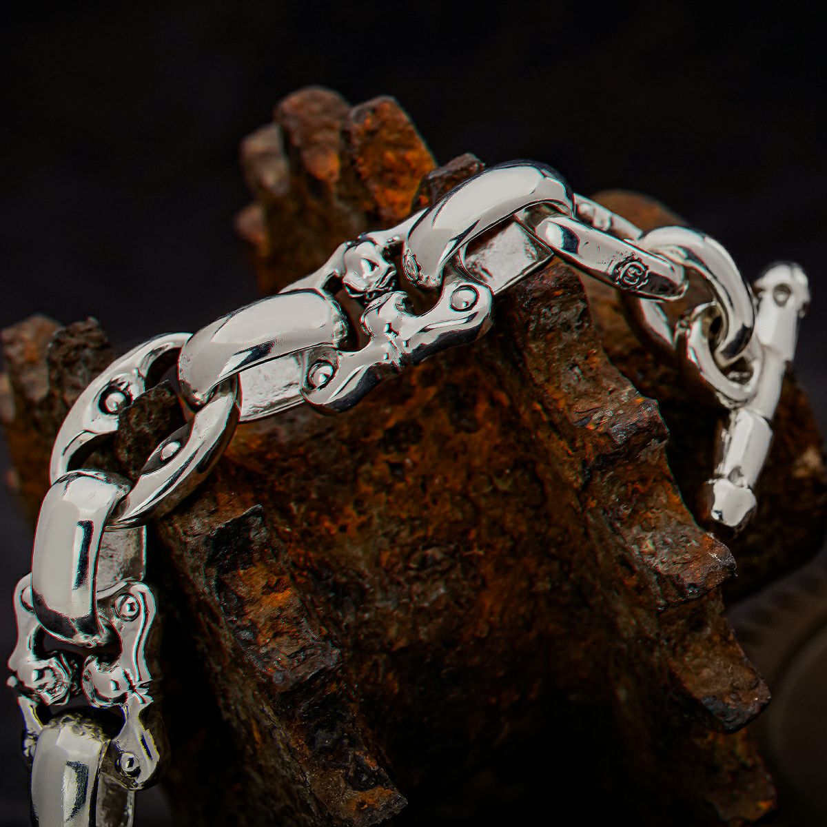 スターリンギア フェイシングスカルリンク/プレーンリンクブレスレット