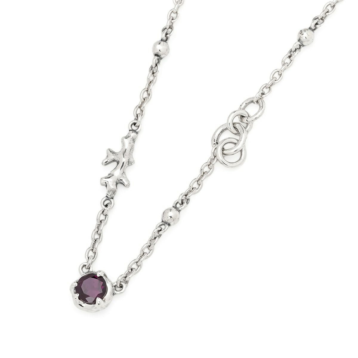 ブラッディマリー コーラルリーフネックレス -珊瑚礁- w/ロードライト