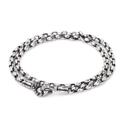 MFフック L - 4.0mm ミニシルクダブルチェーンブレスレット