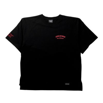 LT ビッグシルエットTシャツ（半袖）/ LT カレッジロゴ （ブラック/レッド/6.2oz）