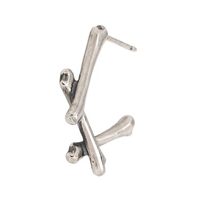 クロスボーンフープピアス（SVポスト）